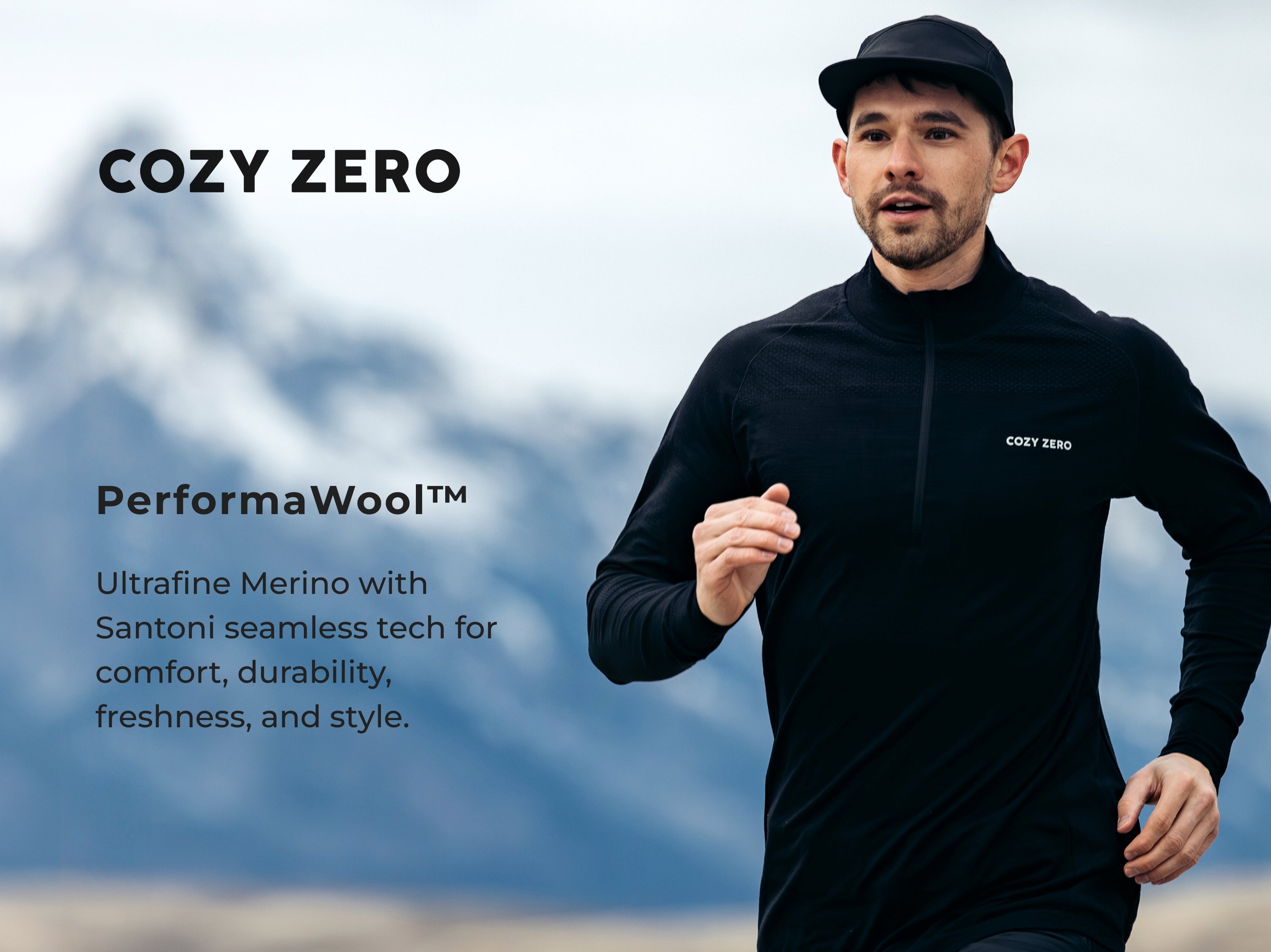 Men's PerformaWool Classic Fit Half Zip Long Sleeve Top – cozy zero