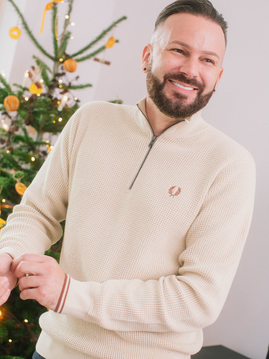 Fred Perry Waffle Stitch 1/4 Zip Jumper | Coes