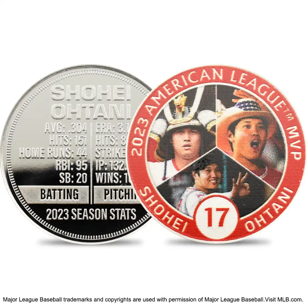 MLB エンゼルス 大谷翔平2023 AL MVP受賞 記念銀メダル 未鑑定 箱付き