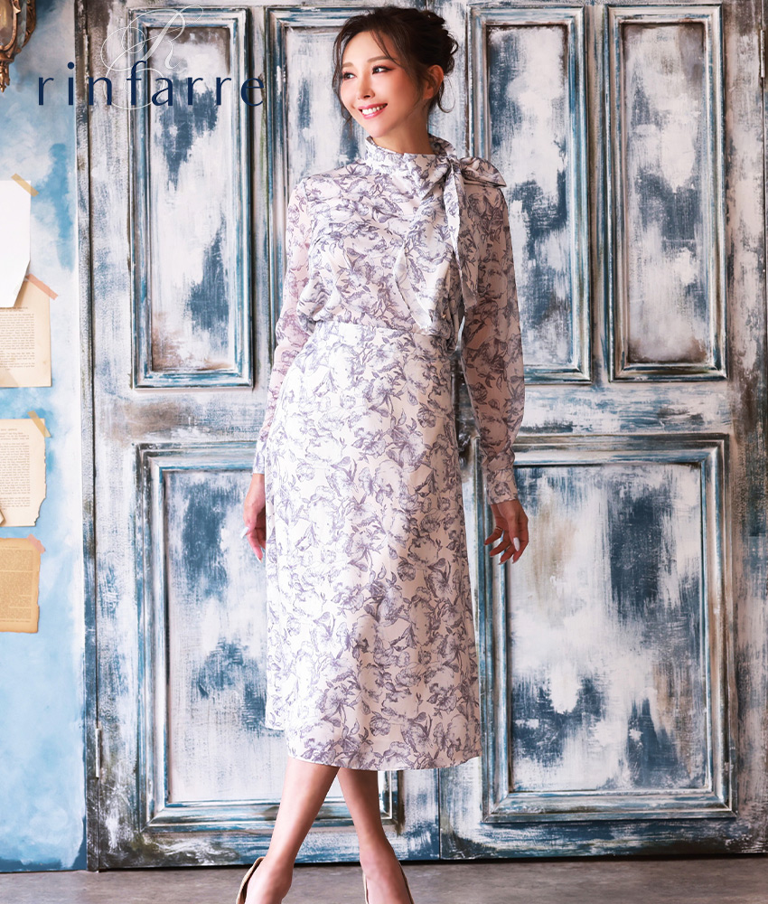 グレー花柄セットアップ/山崎みどり - カラードレス