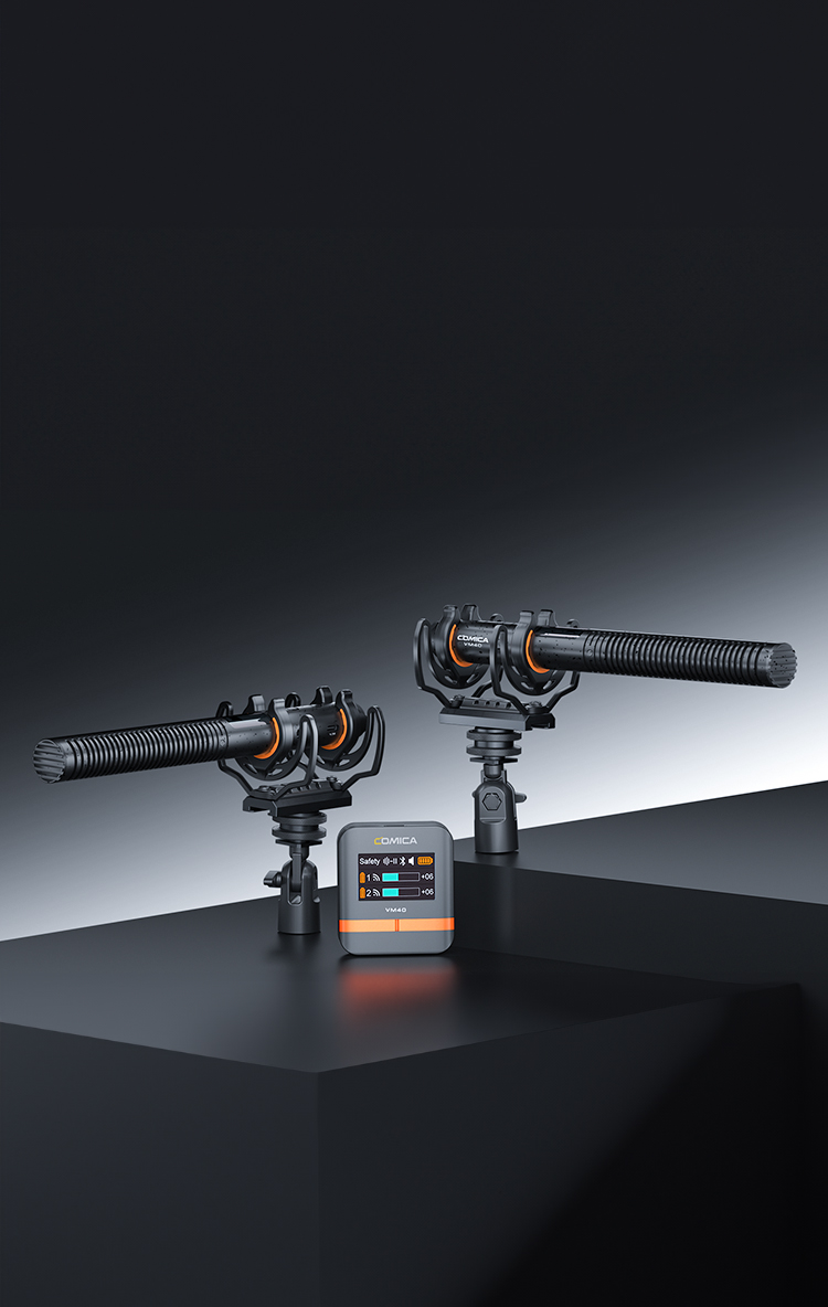 Super Cardioid Dual-Channel Wireless Shotgun Microphone,VM40