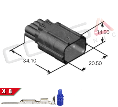 7282-2148-30 - Yazaki | HS-8P - Corsa Technic | 8-Way Kit