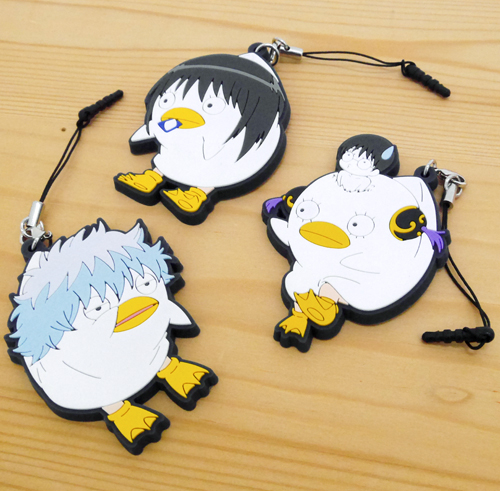 ☆限定☆銀魂つままれストラップセット（銀時エリザベス風・新八＋神楽