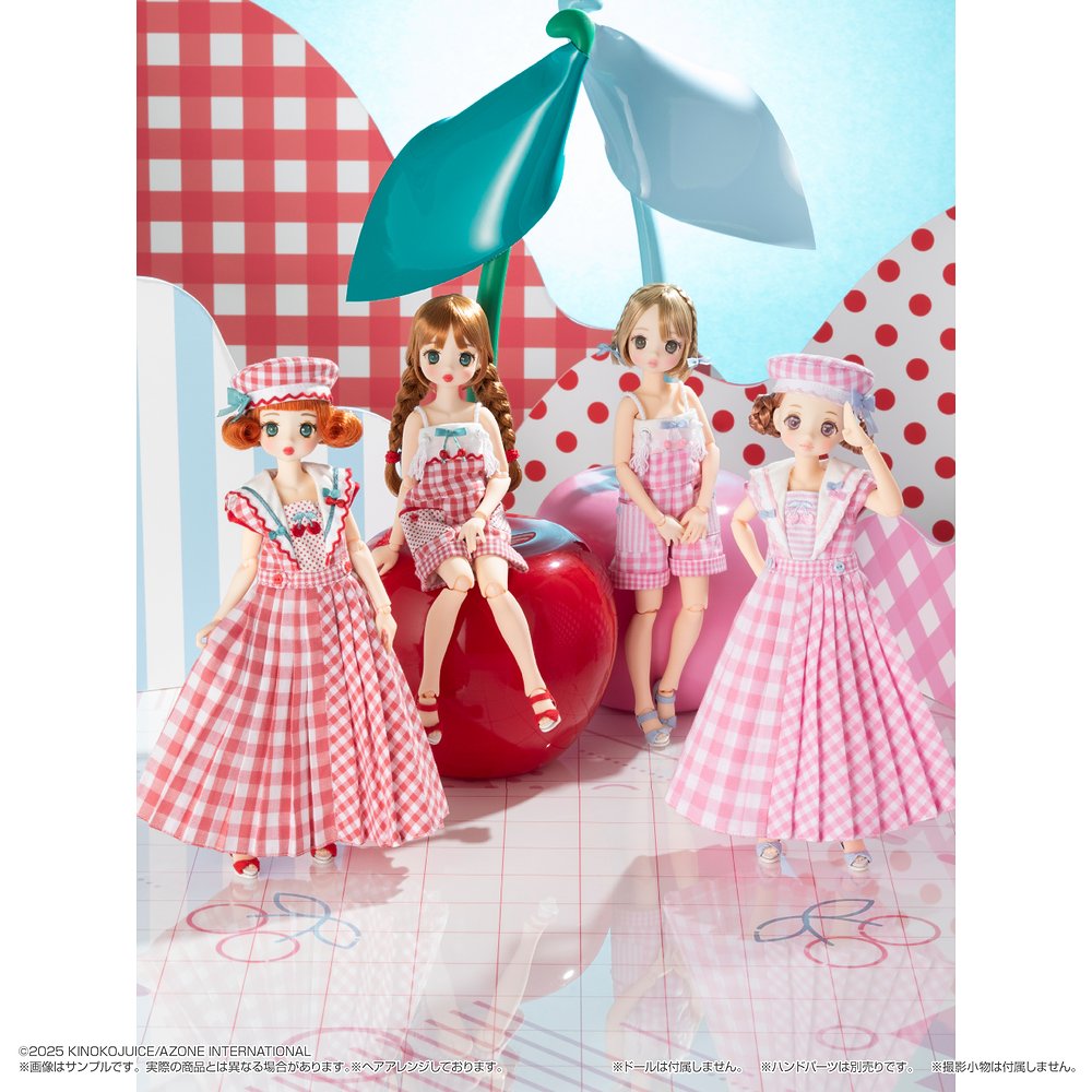 1/6サイズドール用】BonBons チェリー＆ギンガムショート