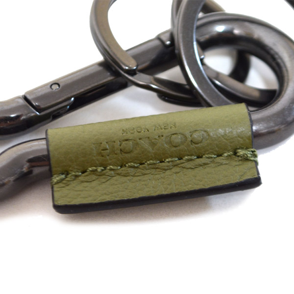 COACH】コーチ ロゴ レザー カラビナキーフォブ キーホルダー