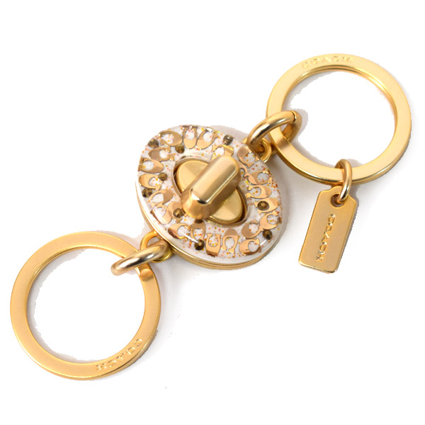 COACH】コーチ メタル シグネチャー ターンロック バレット ラメ