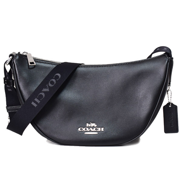 COACH】コーチ スムースカーフレザー ペース ロゴ 三日月 斜め掛け