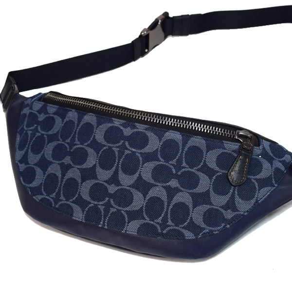 COACH】コーチ メンズ デニム カーフレザー シグネチャー ウォーレン