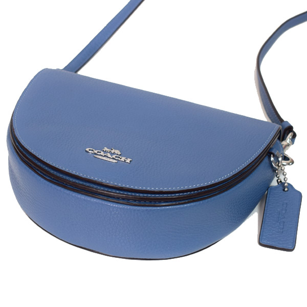 COACH】コーチ ぺブルレザー エレン ロゴ クロスボディ 三日月 ハーフ