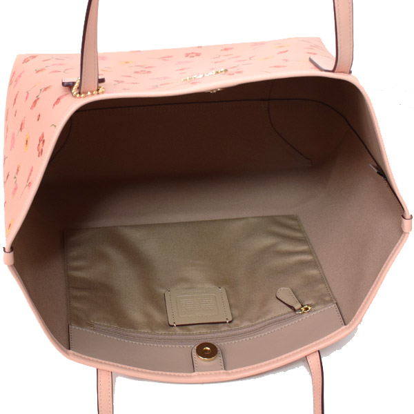 COACH】コーチ レザー 花柄 フラワー プリント ロゴ シティ トート