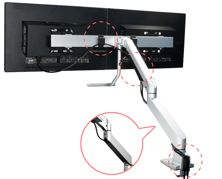 ⑦SANWA SUPPLY 水平垂直液晶モニターアーム 2面 CR-LA1007