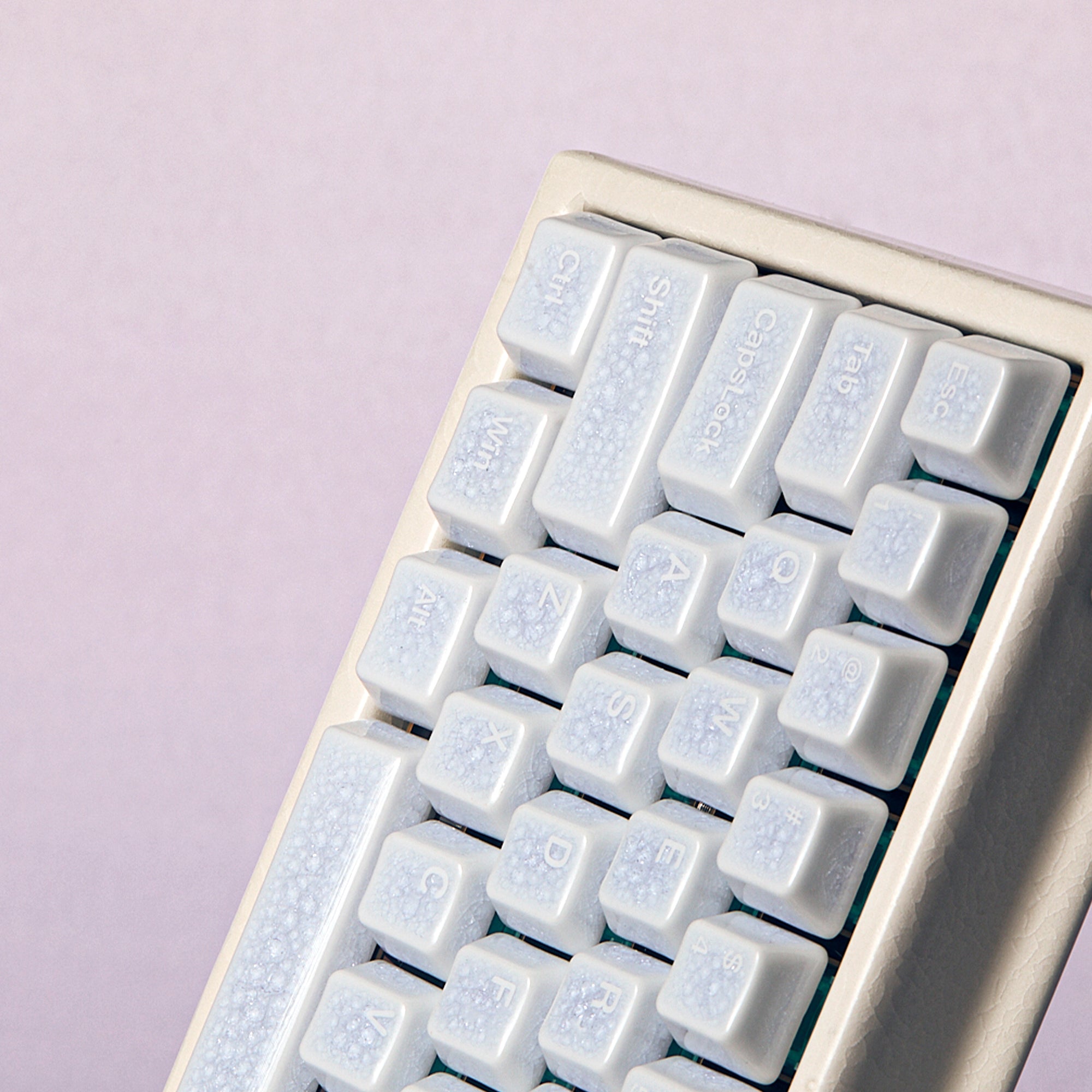 セラミックキーキャップ フルセット - ホワイト クレイズド