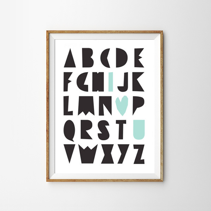 アルファベット A to Z (ABC) I LOVE U ポスター｜海外おしゃれ