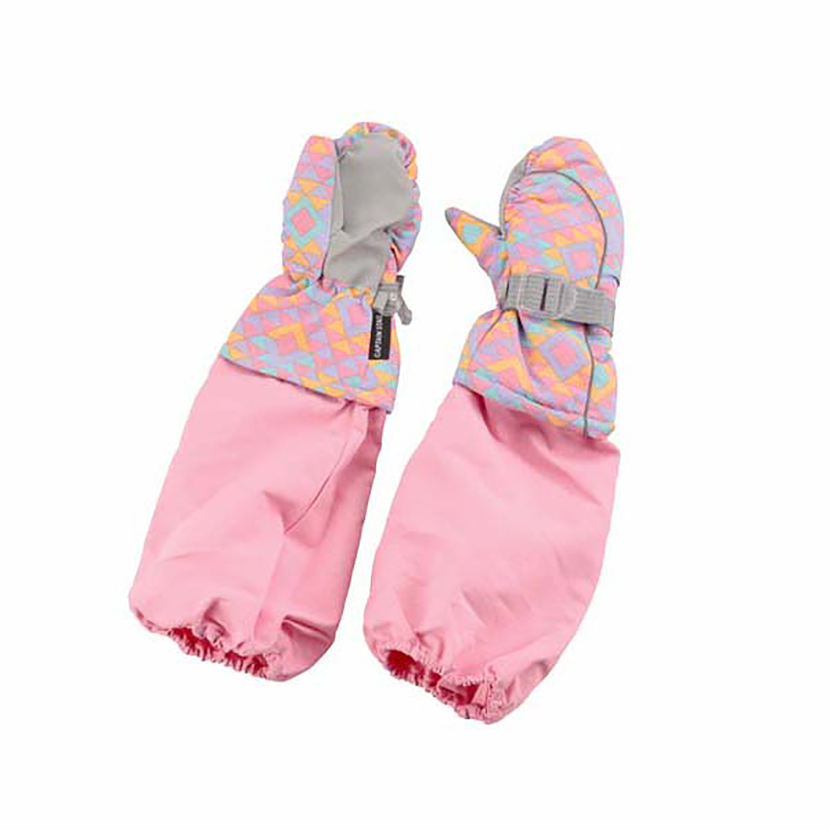 防寒グローブ アームカバー付 ミトン ジュニア(ピンク)＜JS
