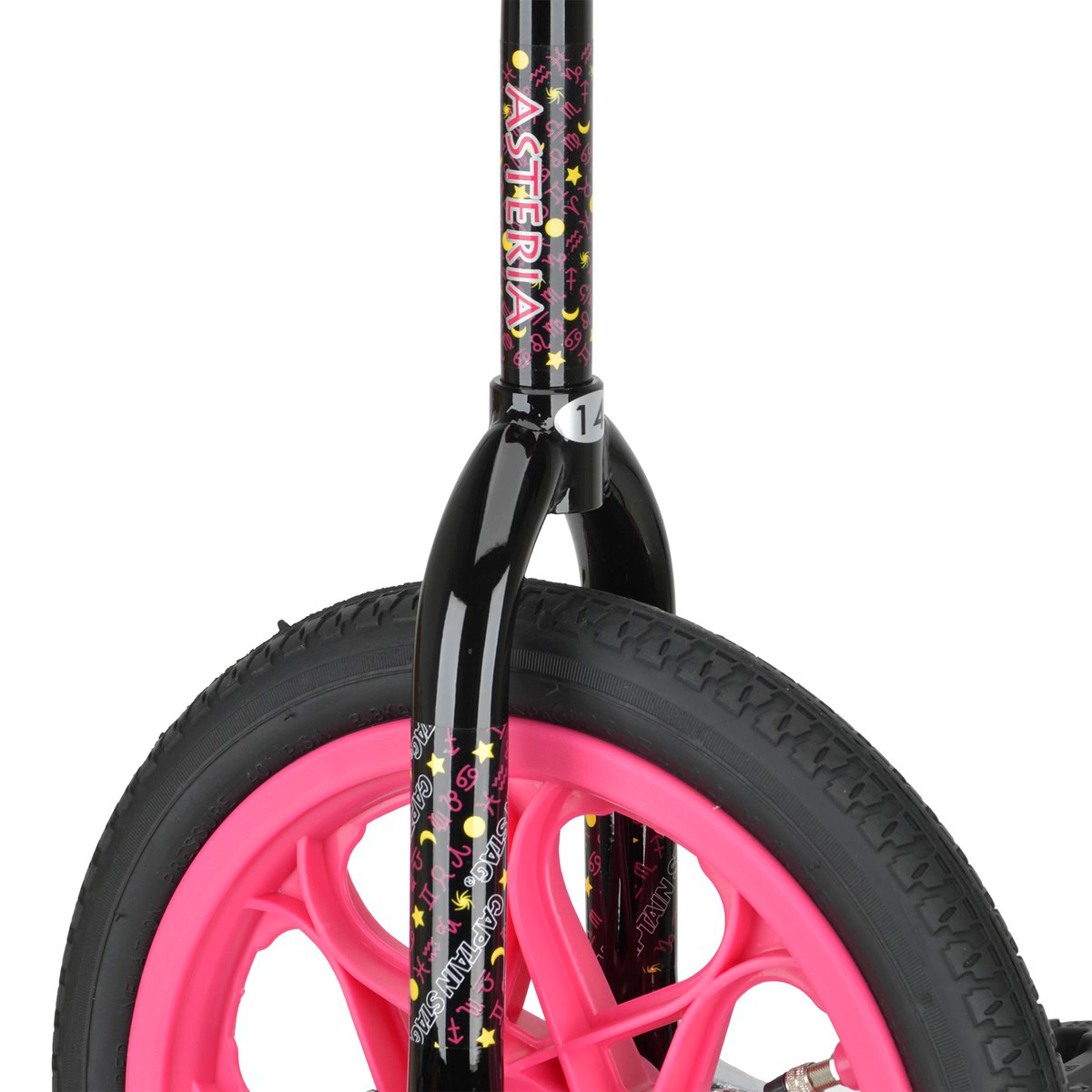 アステリア16一輪車（ブラック／ピンク） - アウトドア・キャンプ用品