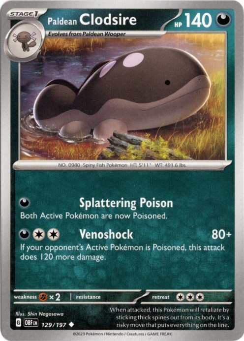 パルデアドオー 海外版 英語版 Paldean Clodsire - 129/197 -【Card