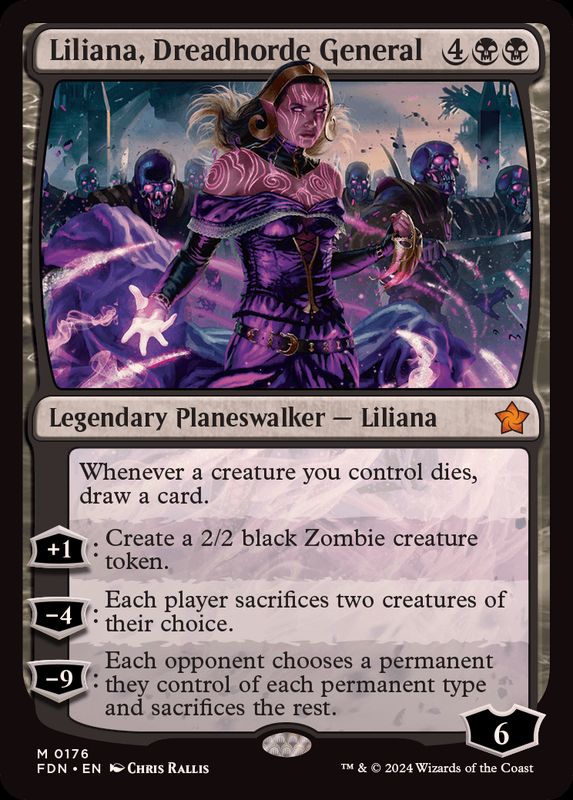 FOIL)戦慄衆の将軍、リリアナ/Liliana, Dreadhorde General《英語》【FDN】