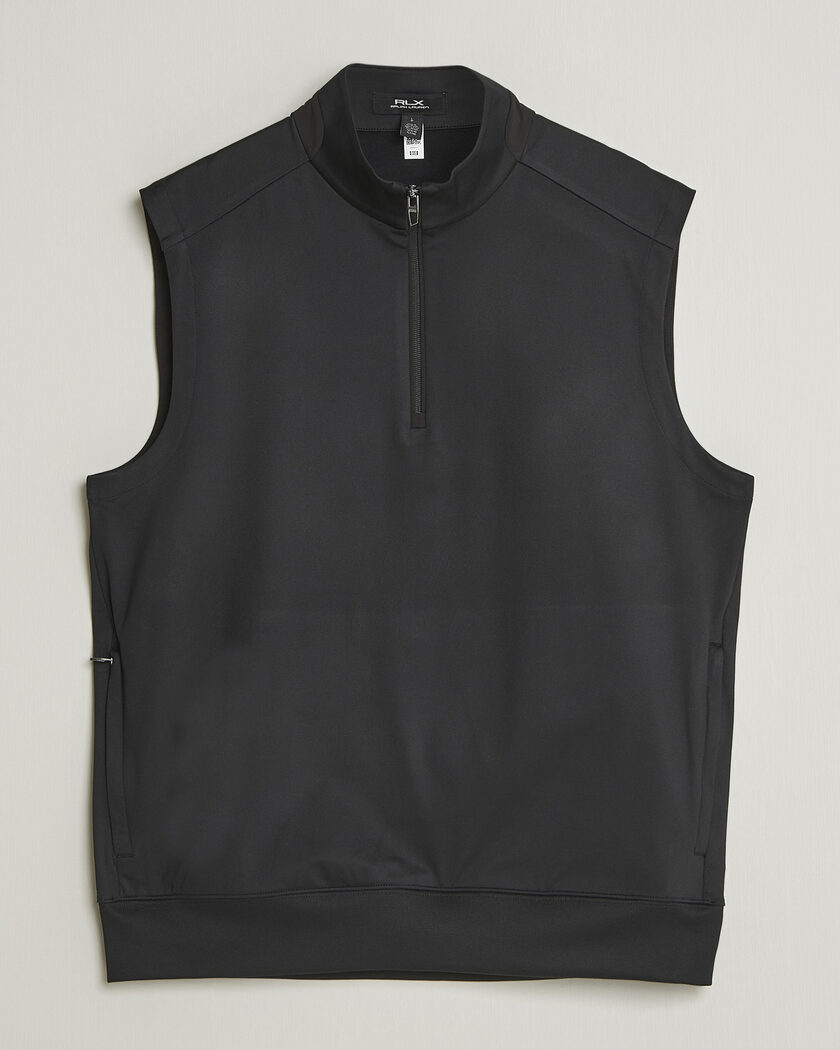 RLX Ralph Lauren Performance Wool Vest Polo Black at CareOfCarl.com