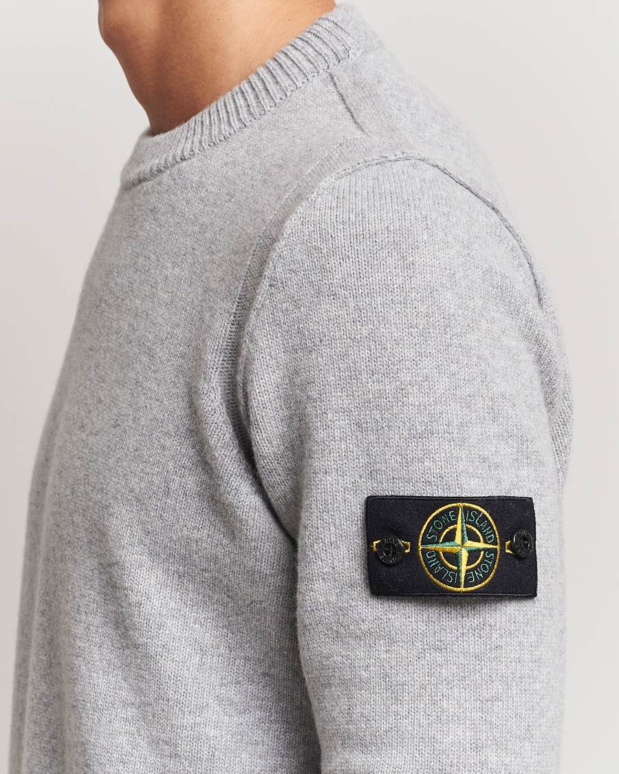 Stone Island Knitted Lambwool Sweater Melange Grey | Man