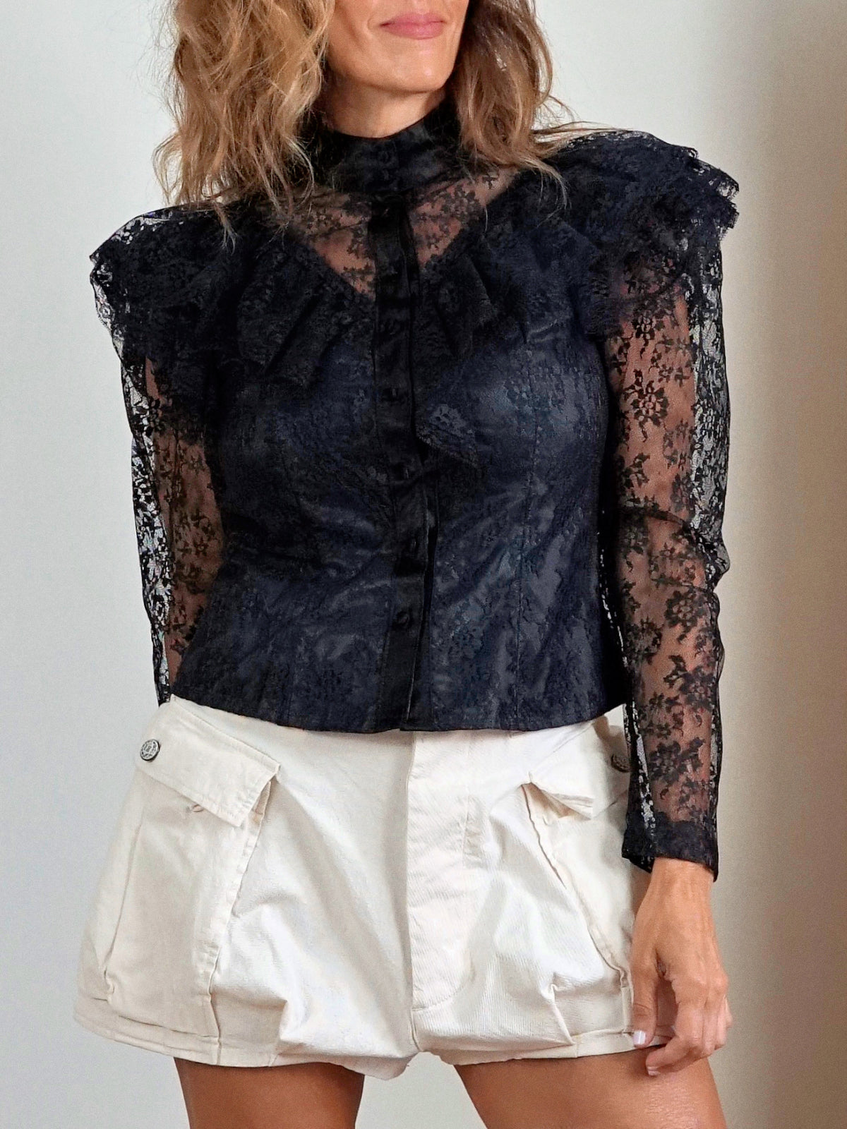 Vintage 80's Black Lace Blouse – therapi
