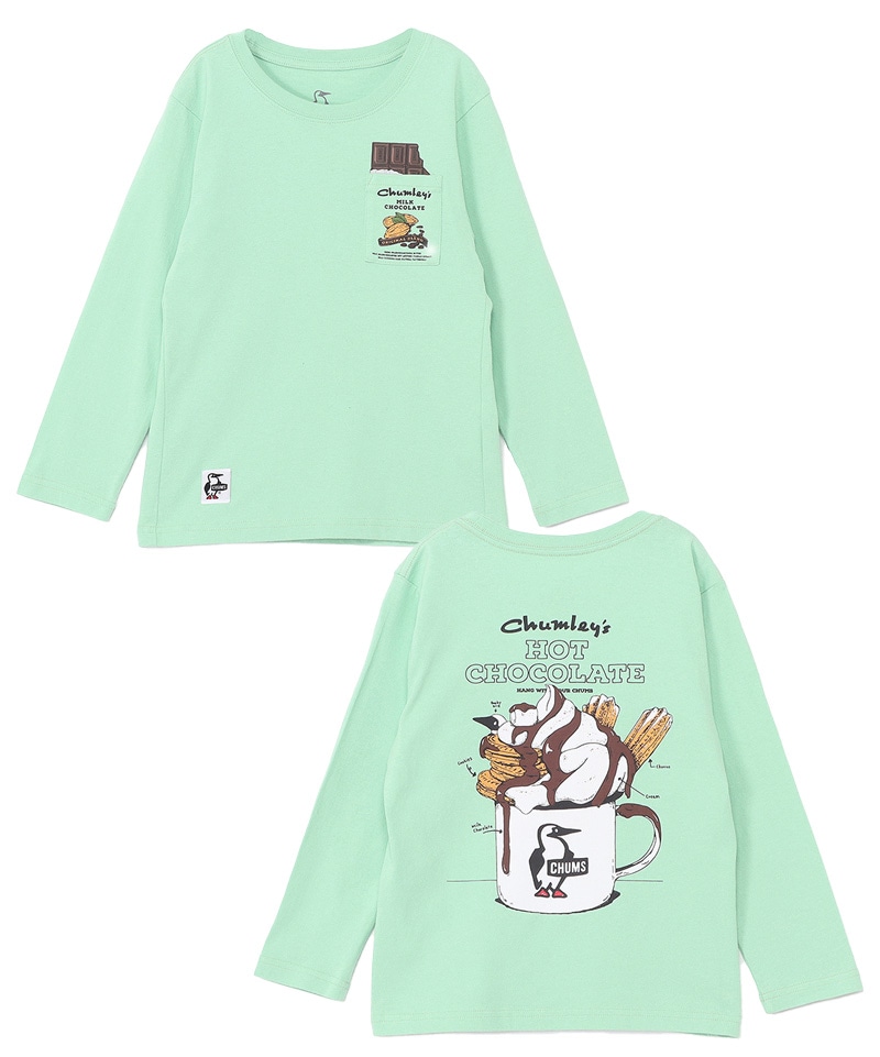 Kids Hot Chocolate Pocket Brushed L/S T-Shirt|CHUMS(チャムス