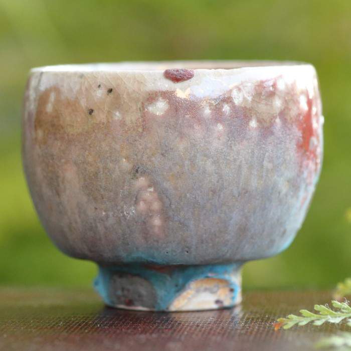 山田想 青窯変ぐいのみ 作家もの酒器 常滑焼ぐい吞み 桐箱