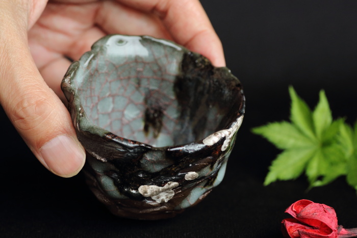 浦口雅行 氷砕青磁 茶盌 茶碗 浦口雅行 氷砕青磁 茶盌 茶碗 浦口雅行