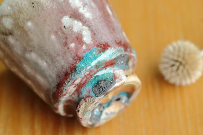 山田想 青ぐい吞み 登り窯焼成 作家もの酒器 常滑焼酒呑 酒杯 桐箱