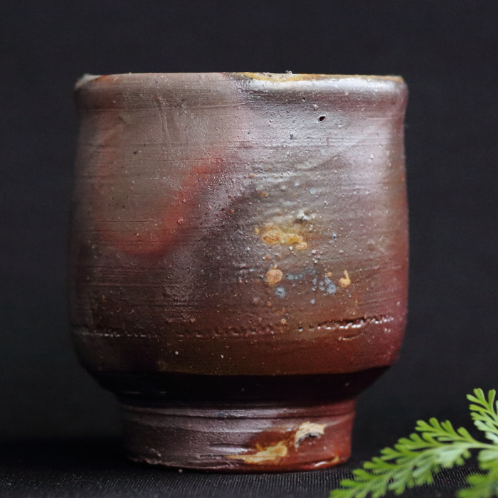 藤原啓 備前湯呑 備前焼 重要無形文化財 人間国宝 桐箱 登窯焼成 満