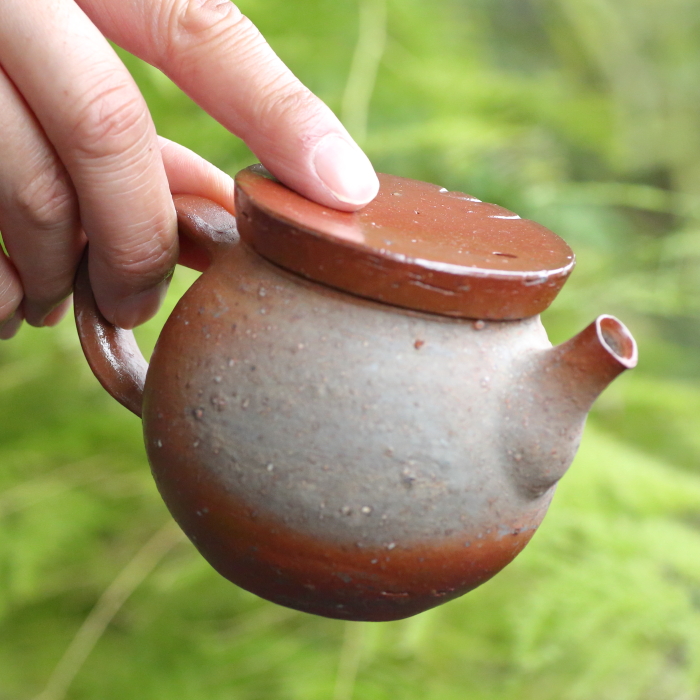 藤田祥 ヒダスキ急須 満容量180ml 備前焼ティーポット 登り窯焼成 作家