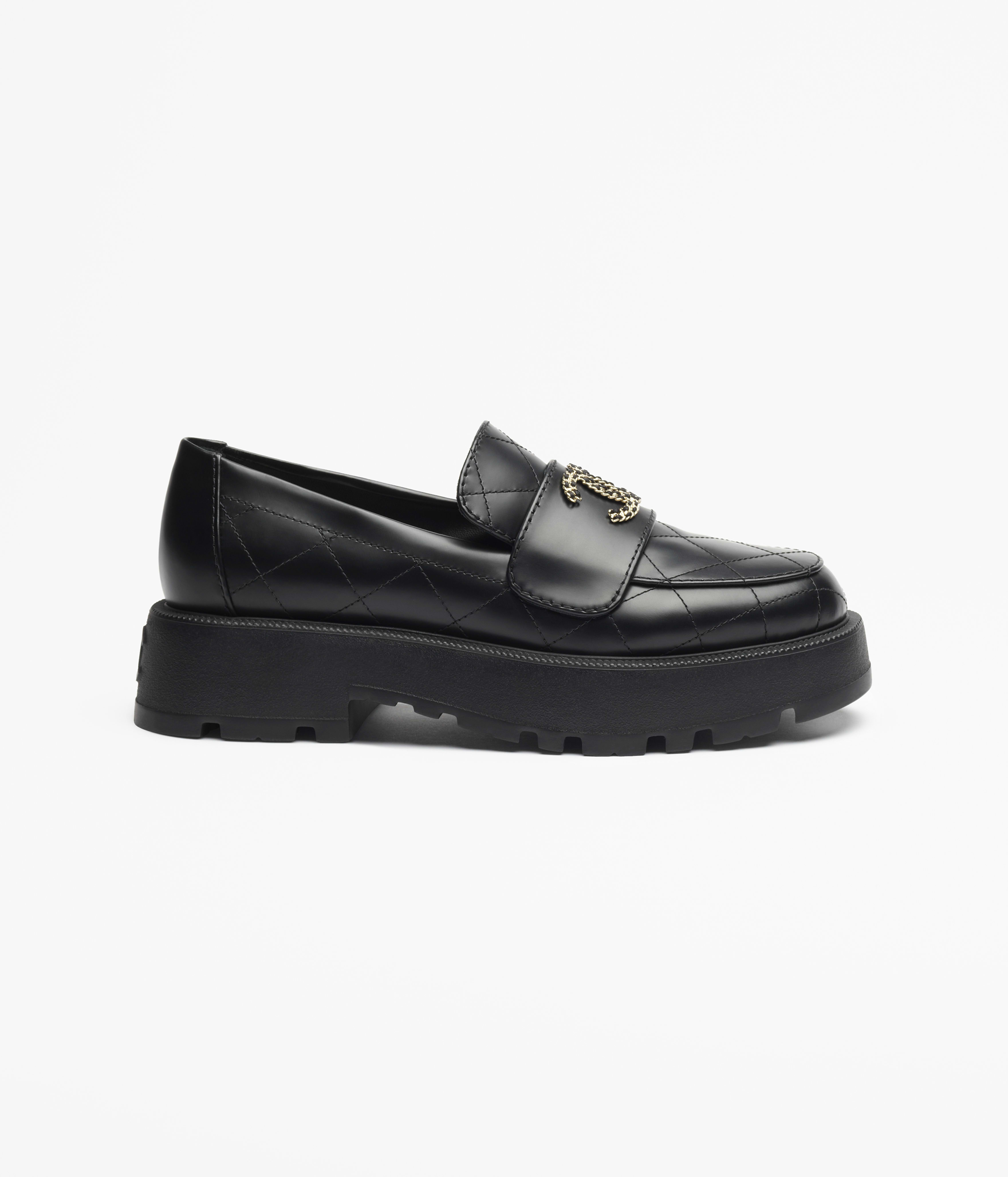 Moccasins - Calfskin, black — Fashion | CHANEL