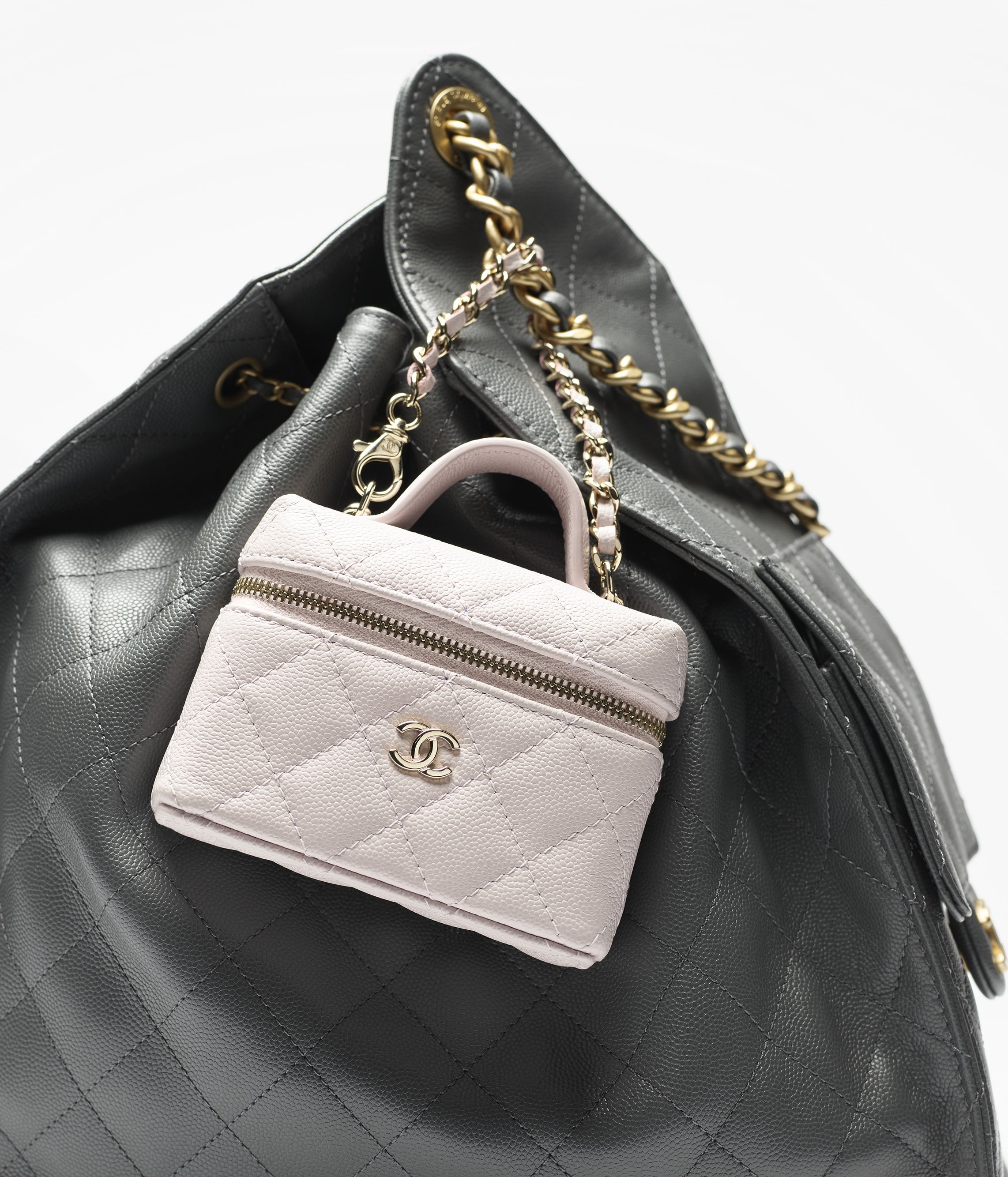 クラシック ミニ バッグ チャーム - シャイニー グレインド カーフ