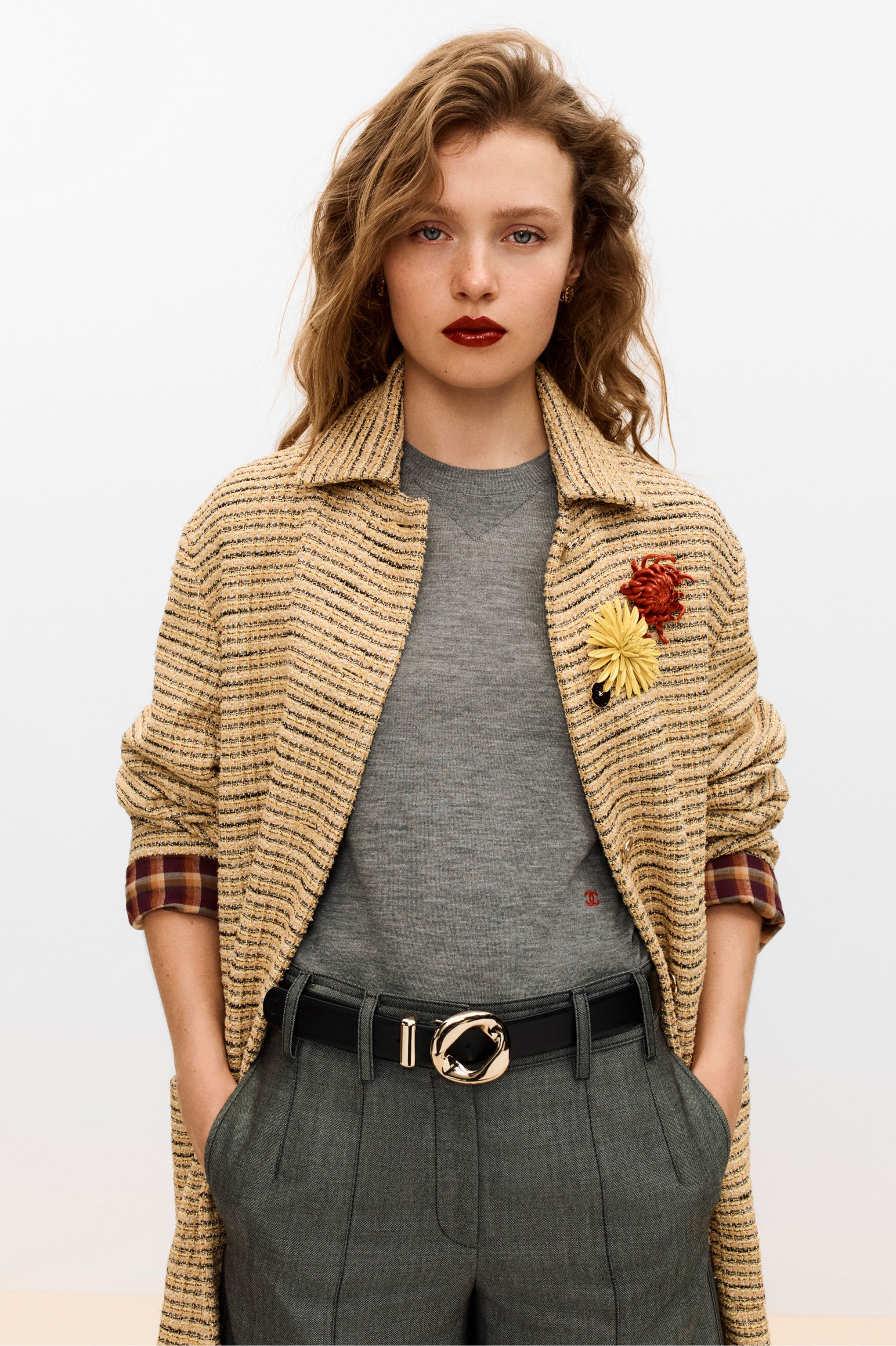 プルオーバー - カシミヤ & シルク、グレー — ファッション | CHANEL