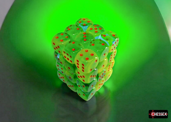 Chessex : Gemini Plasma Green-Teal/orange Luminary 12mm d6 Dice