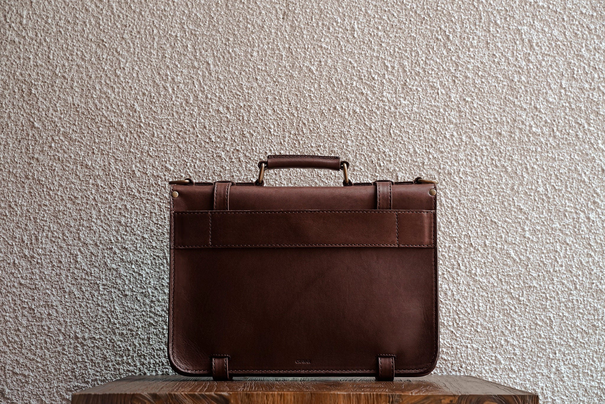 Alpha 13 Leather Briefcase | Fox | Monogrammed | Cravar