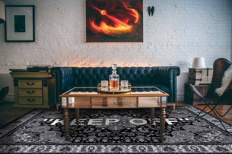 Paisley KEEP OFF Logo Rug ペイズリー柄 バンダナ柄 キープオフ ラグ