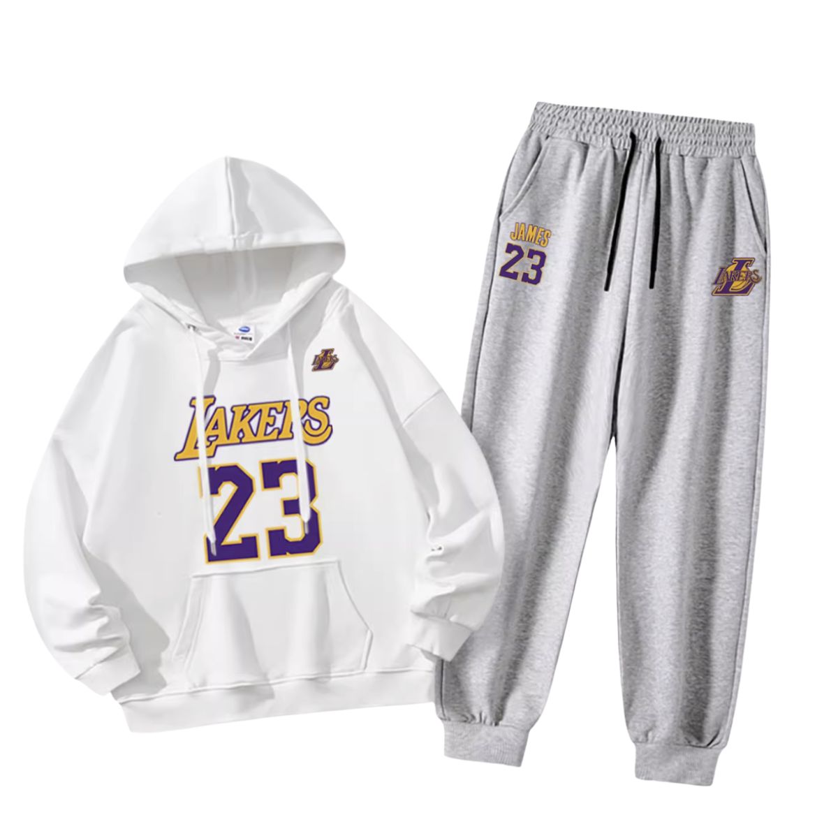 Men& Women basketball team Lakers setup Hoodie and Pants Set