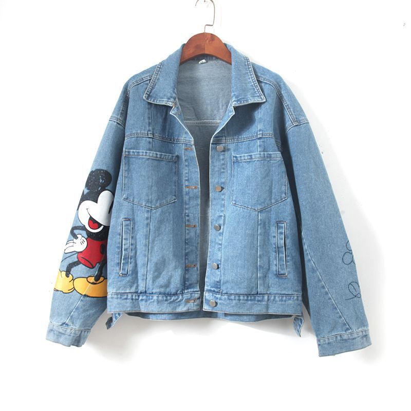Mickey Mouse graphic paint graffiti denim jacket G Jean Jacket