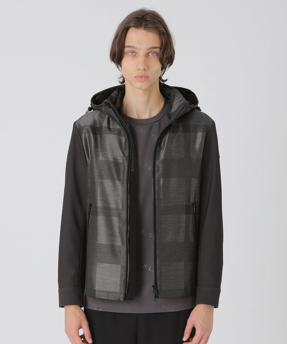 BLACK lab.】シャドーチェックハイブリッドパーカー（ブルゾン
