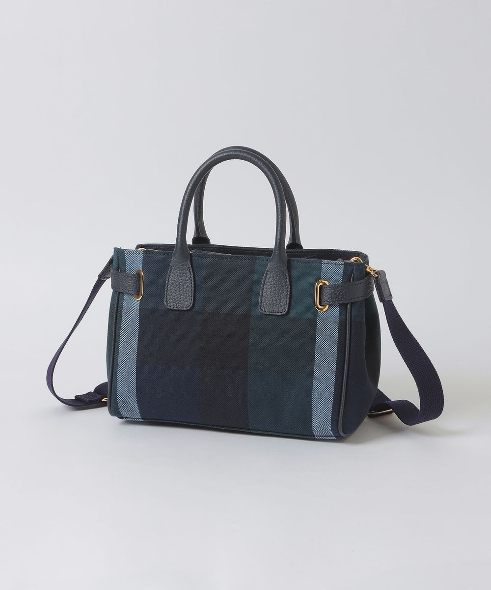 クレストブリッジチェックキャンバスハトメミドルトート（バッグ