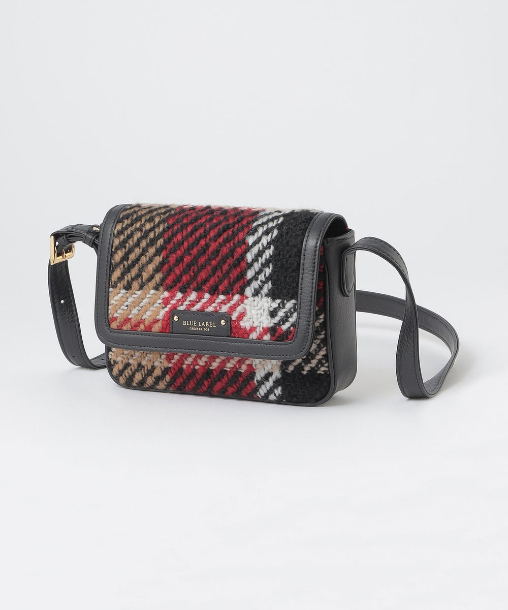 クレストブリッジチェックツイードショルダーバッグ（バッグ）｜BLUE