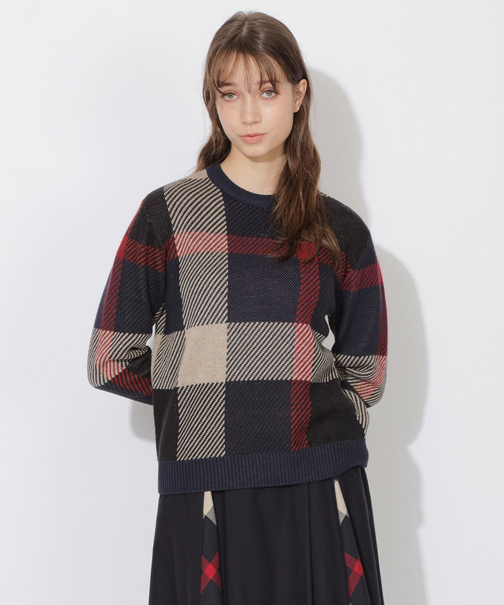 クレストブリッジビッグチェックニット（ニットウェア）｜CB