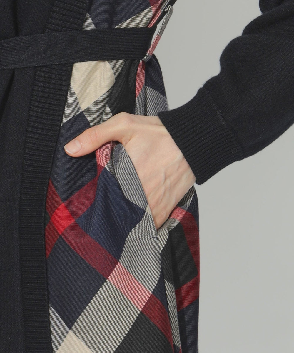 サイドチェック切替ニットワンピース（ドレス）｜CB CRESTBRIDGE