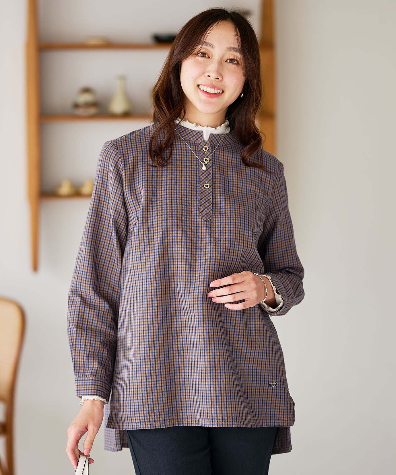 レディース マルチギンガム チュニック通販 [0321-55705