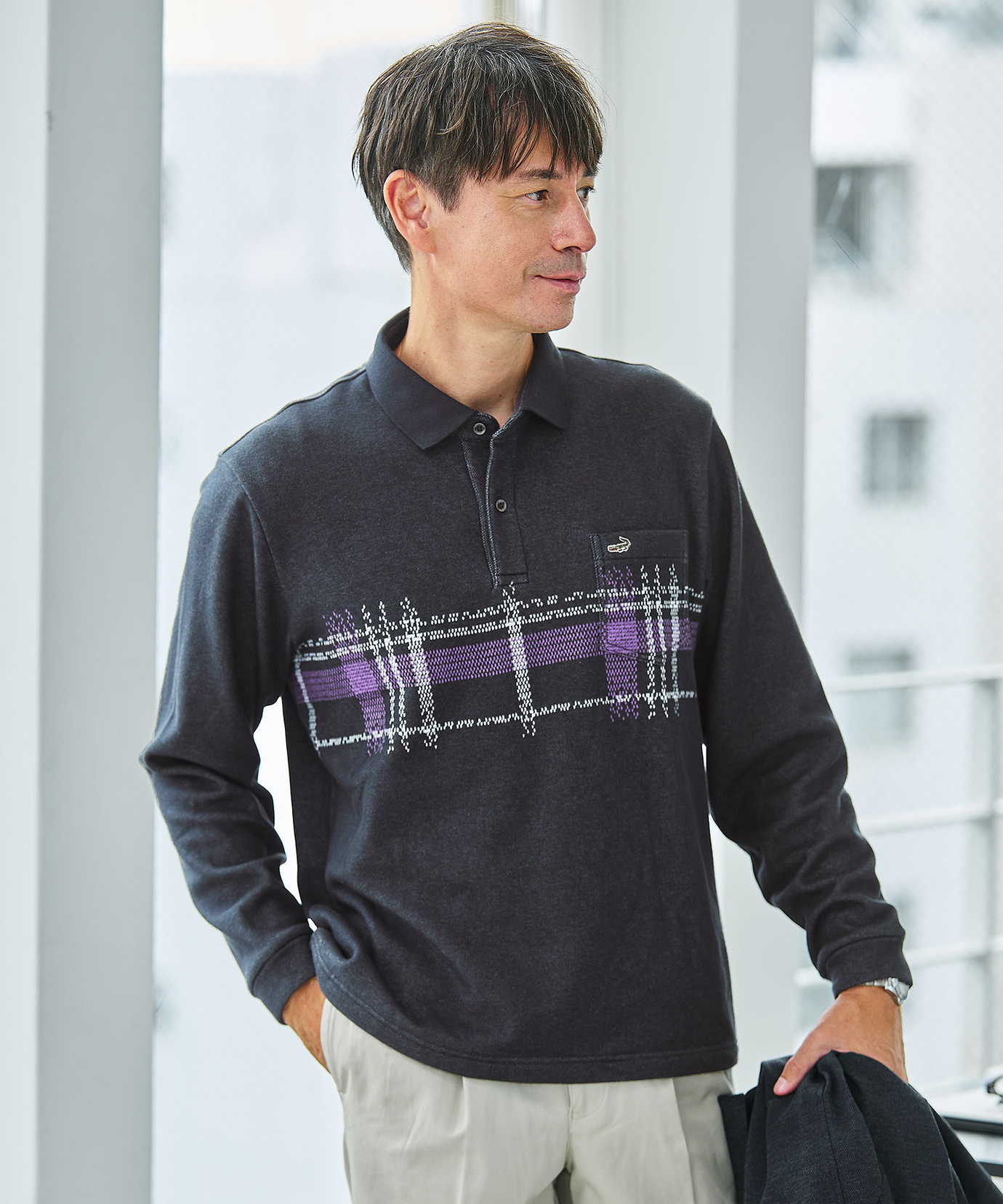 メンズ チェック柄 プリント ポロシャツ通販 [1602-55226