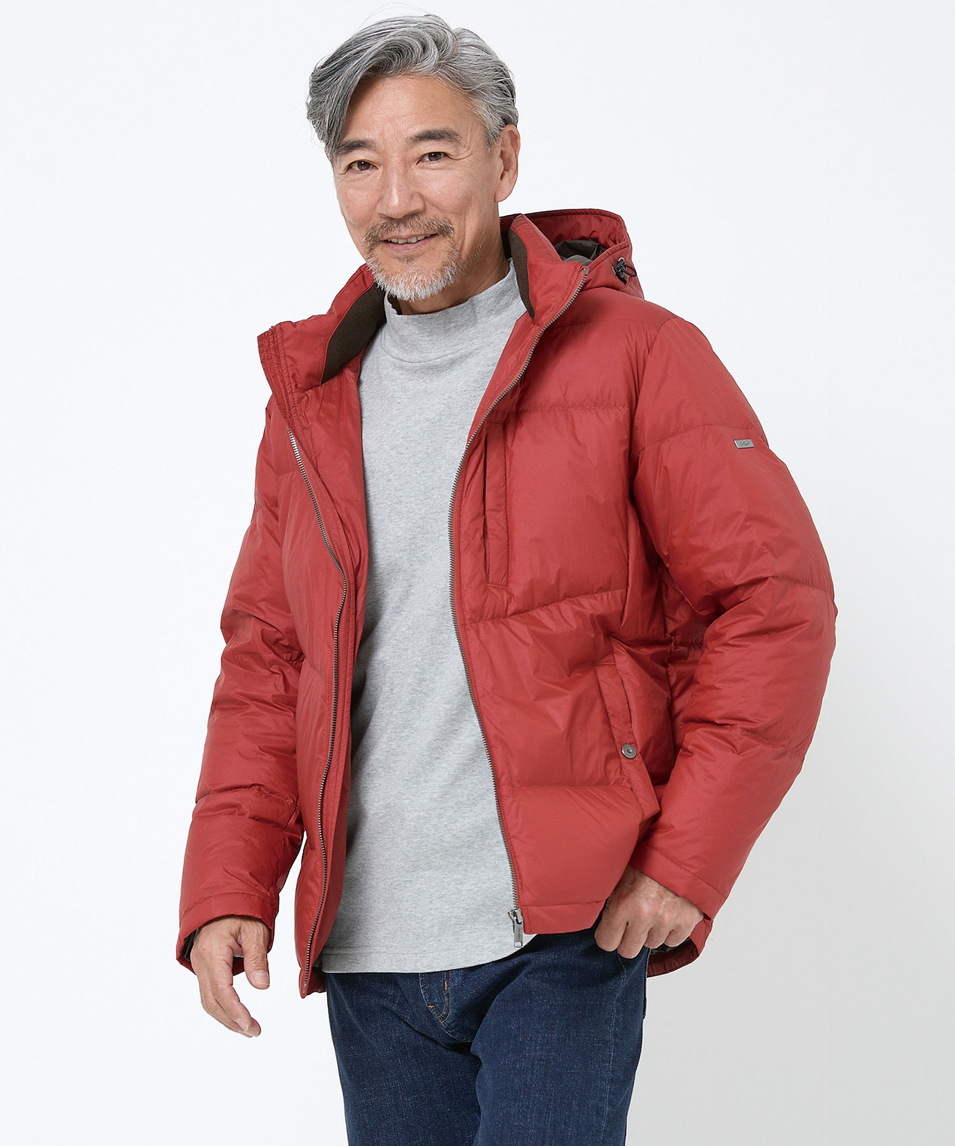 メンズ フード付き スタンドカラー ダウンジャケット通販 [1604-58405