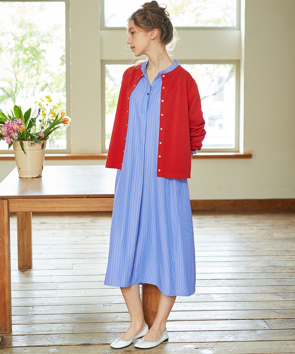 ストライプシャツワンピース LE SOUK HOLIDAY｜クロスプラス公式通販サイト