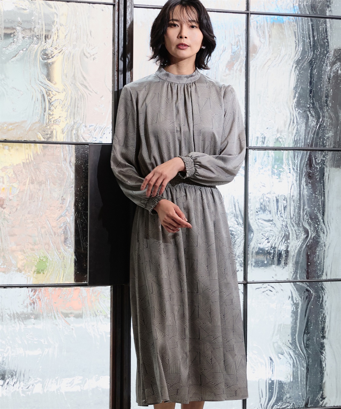 プリントワンピース A/C DESIGN BY ALPHA CUBIC｜クロスプラス公式通販