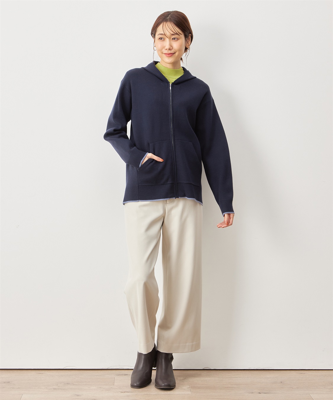 ジップニットパーカー Petit Honfleur｜クロスプラス公式通販サイト