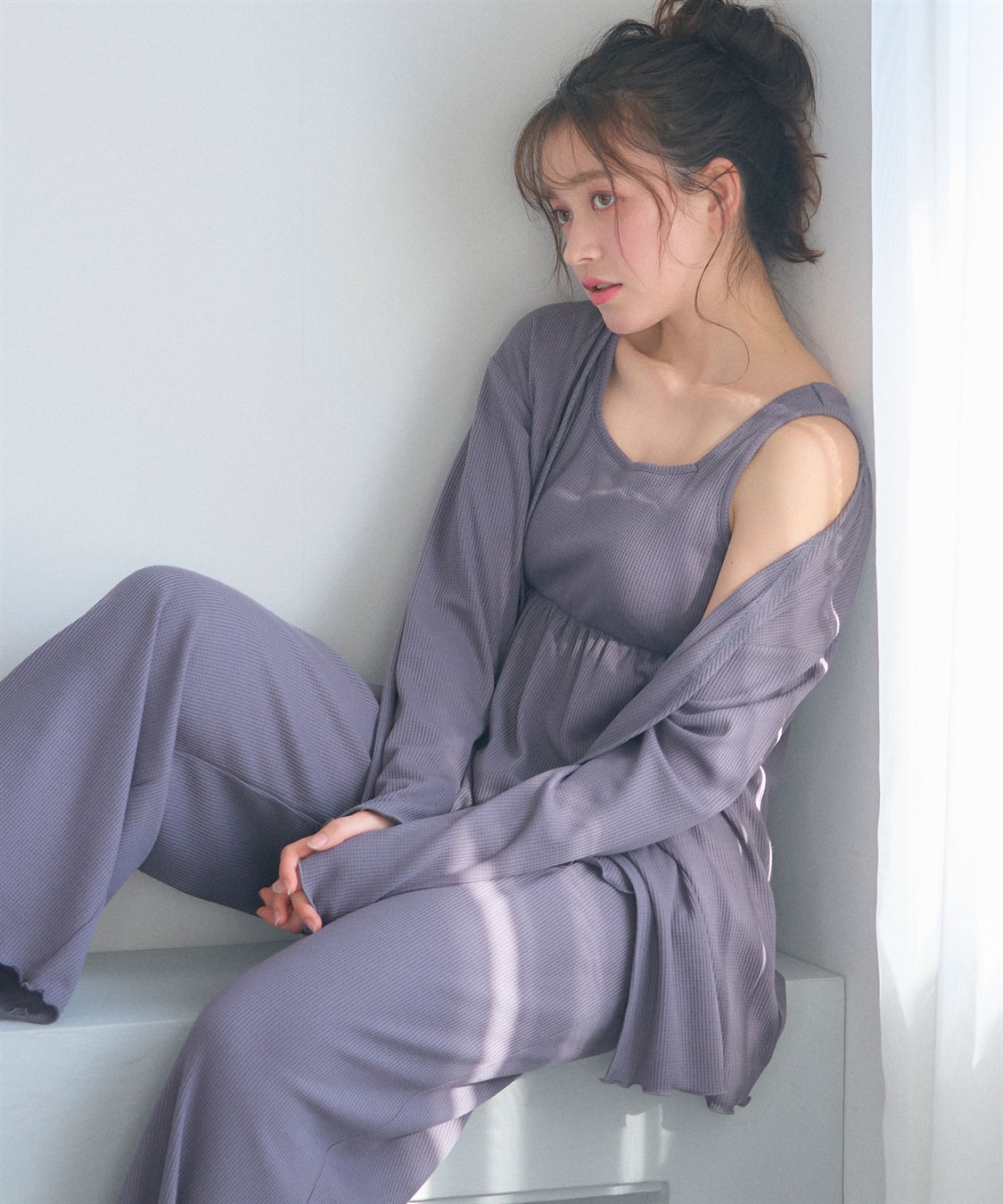 LAFUKU/ラフク】カップ付きワッフルルームウェア3点SET◇新色・サイズ